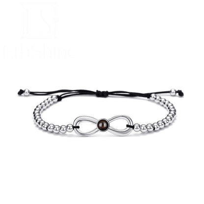 Photo projection bowknot brass beaded bracelet - jewelry - weilin.com