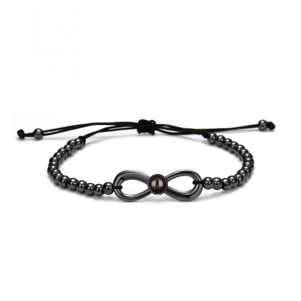 Photo projection bowknot brass beaded bracelet - jewelry - weilin.com