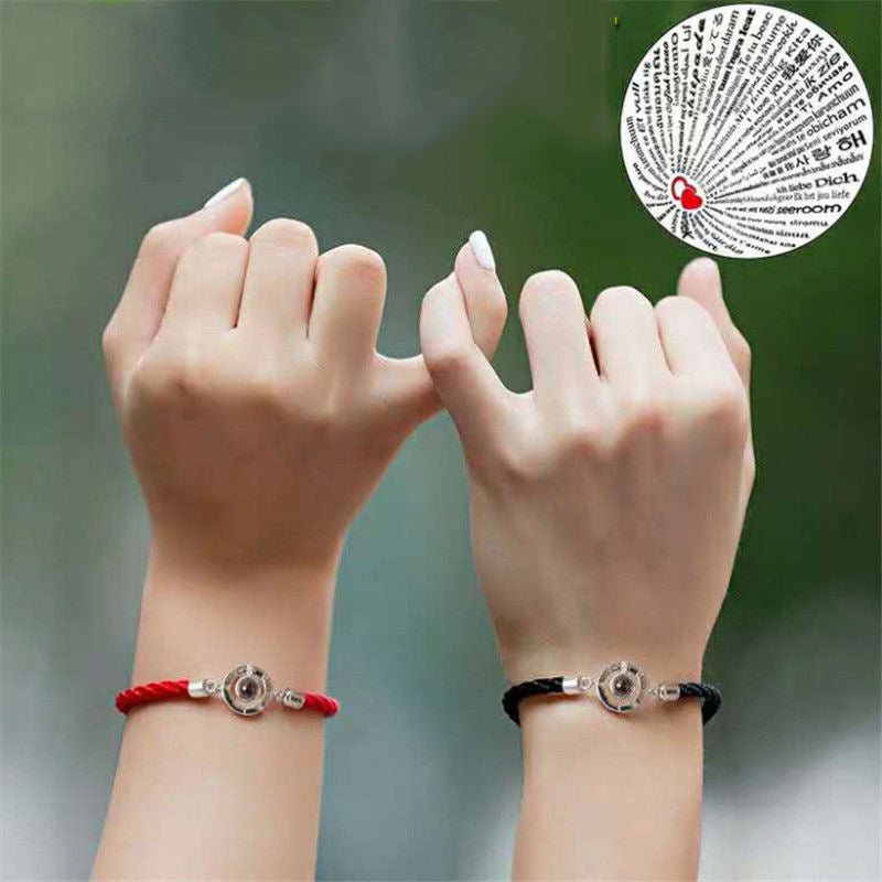 Photo Projection Braided Circle Bracelet - jewelry - weilin.com