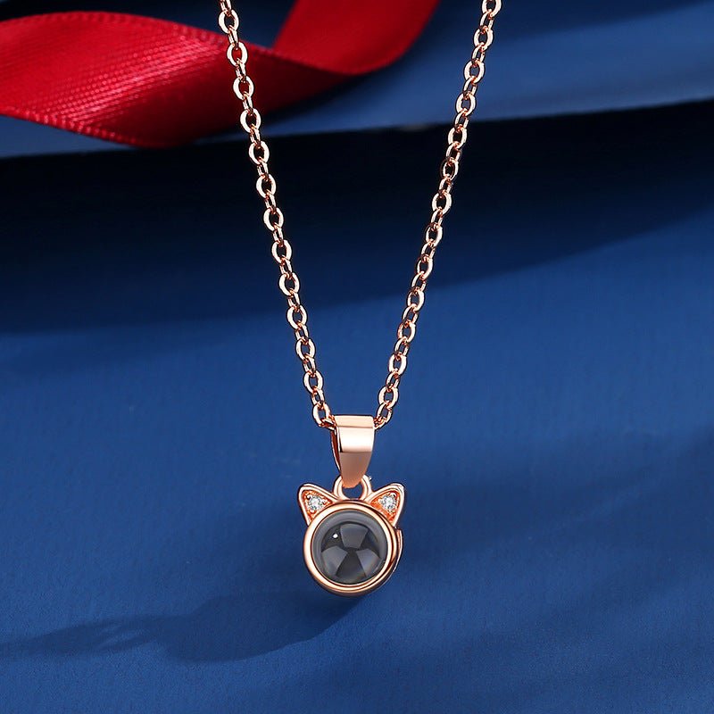 Photo Projection Cat Necklace - jewelry - weilin.com