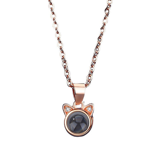 Photo Projection Cat Necklace - jewelry - weilin.com
