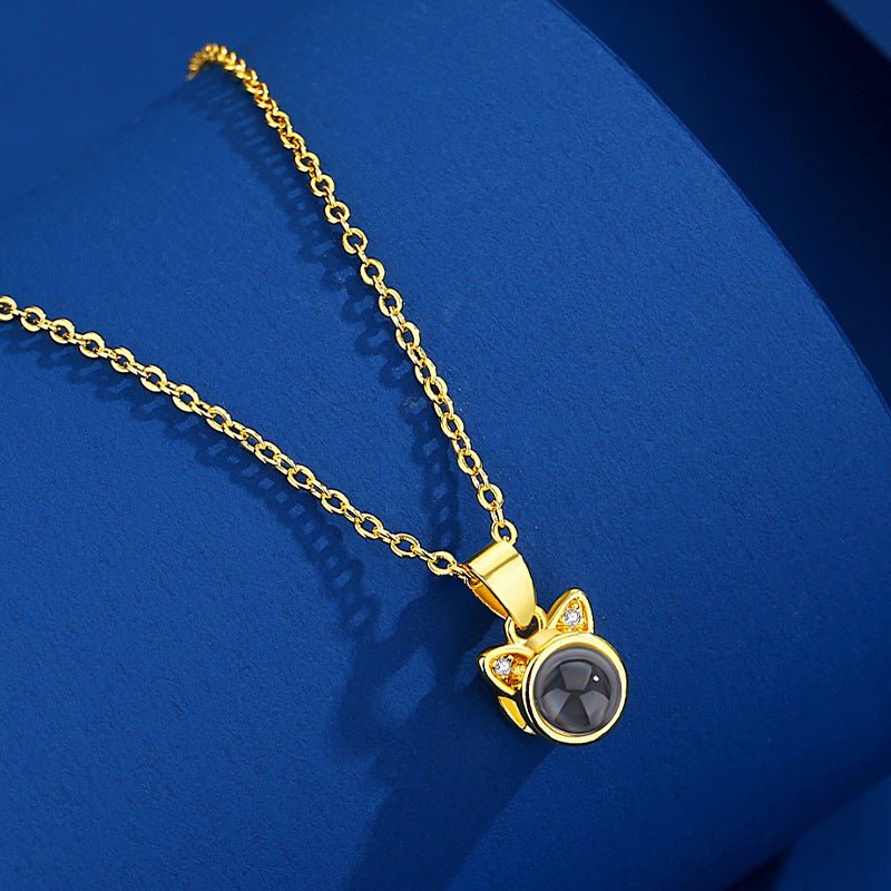 Photo Projection Cat Necklace - jewelry - weilin.com