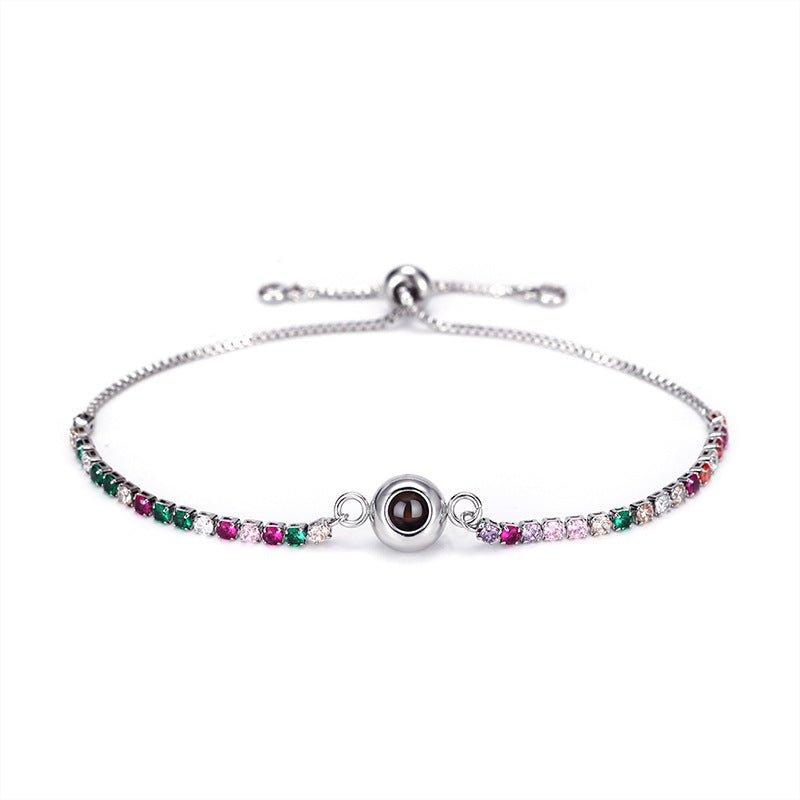 Photo Projection Colored Moissanite Bracelet - jewelry - weilin.com