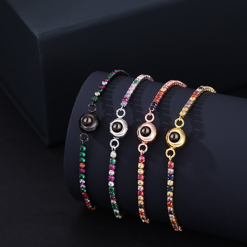 Photo Projection Colored Moissanite Bracelet - jewelry - weilin.com