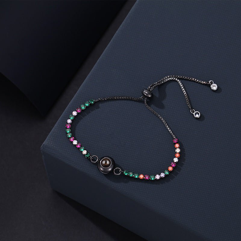 Photo Projection Colored Moissanite Bracelet - jewelry - weilin.com