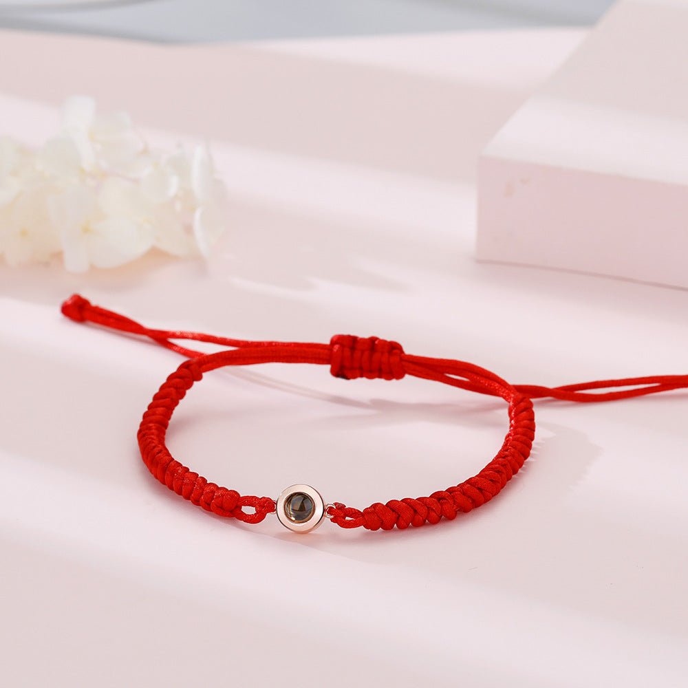 Photo projection colorful couple braided bracelet - jewelry - weilin.com