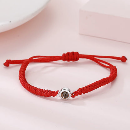 Photo projection colorful couple braided bracelet - jewelry - weilin.com