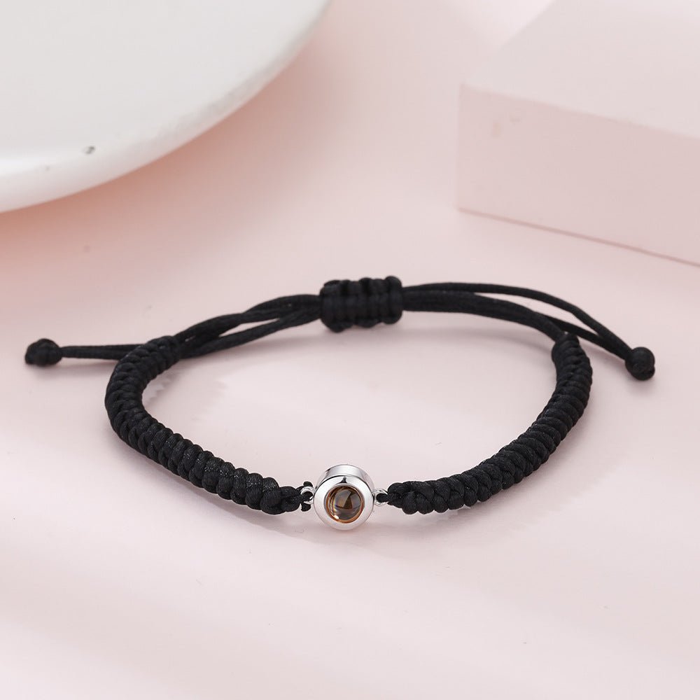 Photo projection colorful couple braided bracelet - jewelry - weilin.com