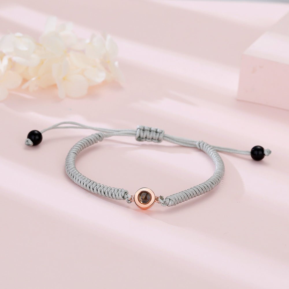 Photo projection colorful couple braided bracelet - jewelry - weilin.com