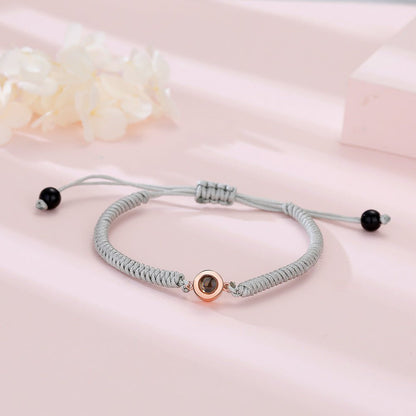 Photo projection colorful couple braided bracelet - jewelry - weilin.com