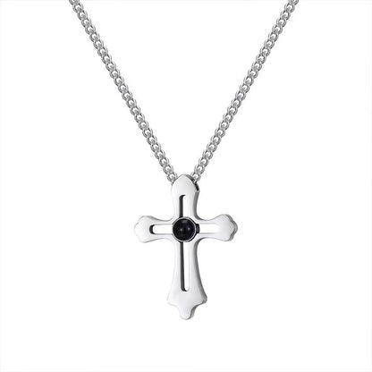 Photo Projection Cross Necklace - jewelry - weilin.com