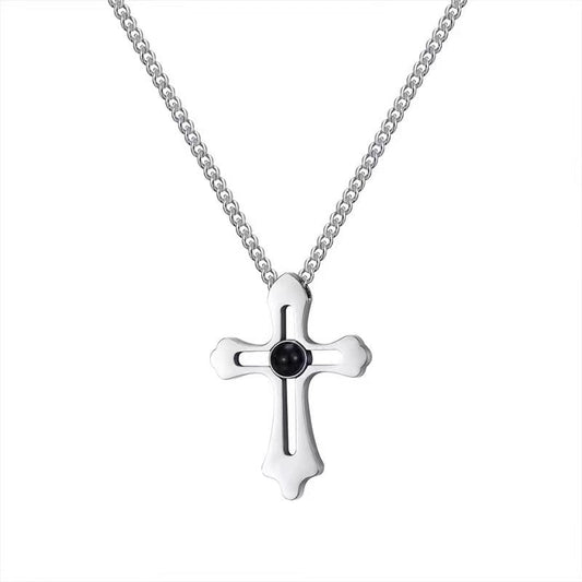 Photo Projection Cross Necklace - jewelry - weilin.com
