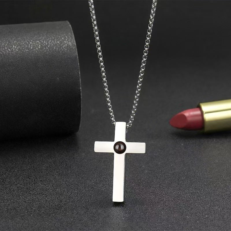 Photo Projection Cross Necklace - jewelry - weilin.com