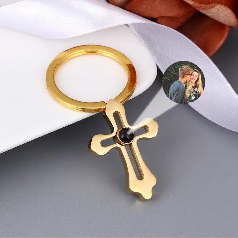 Photo Projection Cross Necklace - jewelry - weilin.com