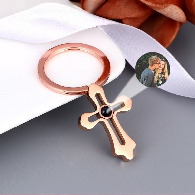 Photo Projection Cross Necklace - jewelry - weilin.com