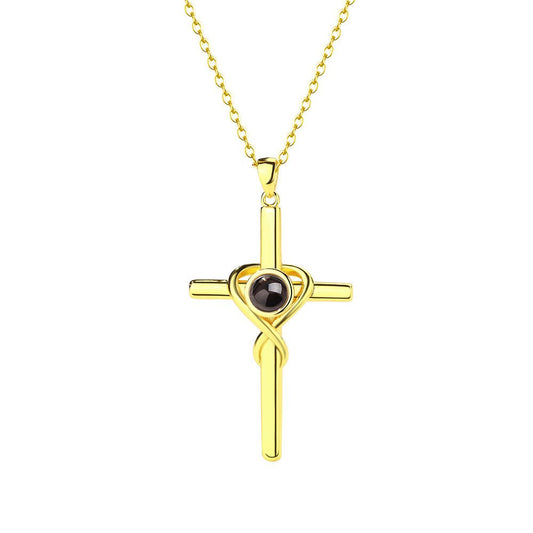 Photo Projection Cross Pendant Necklace - jewelry - weilin.com