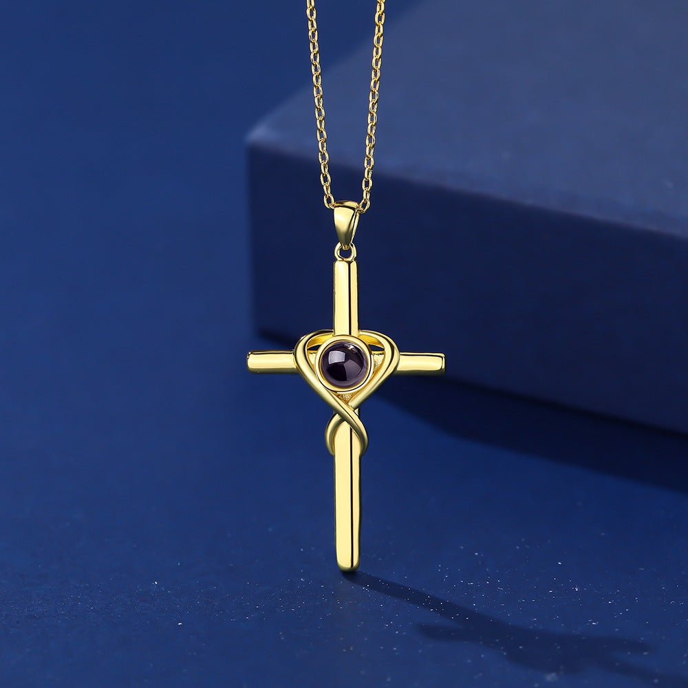 Photo Projection Cross Pendant Necklace - jewelry - weilin.com