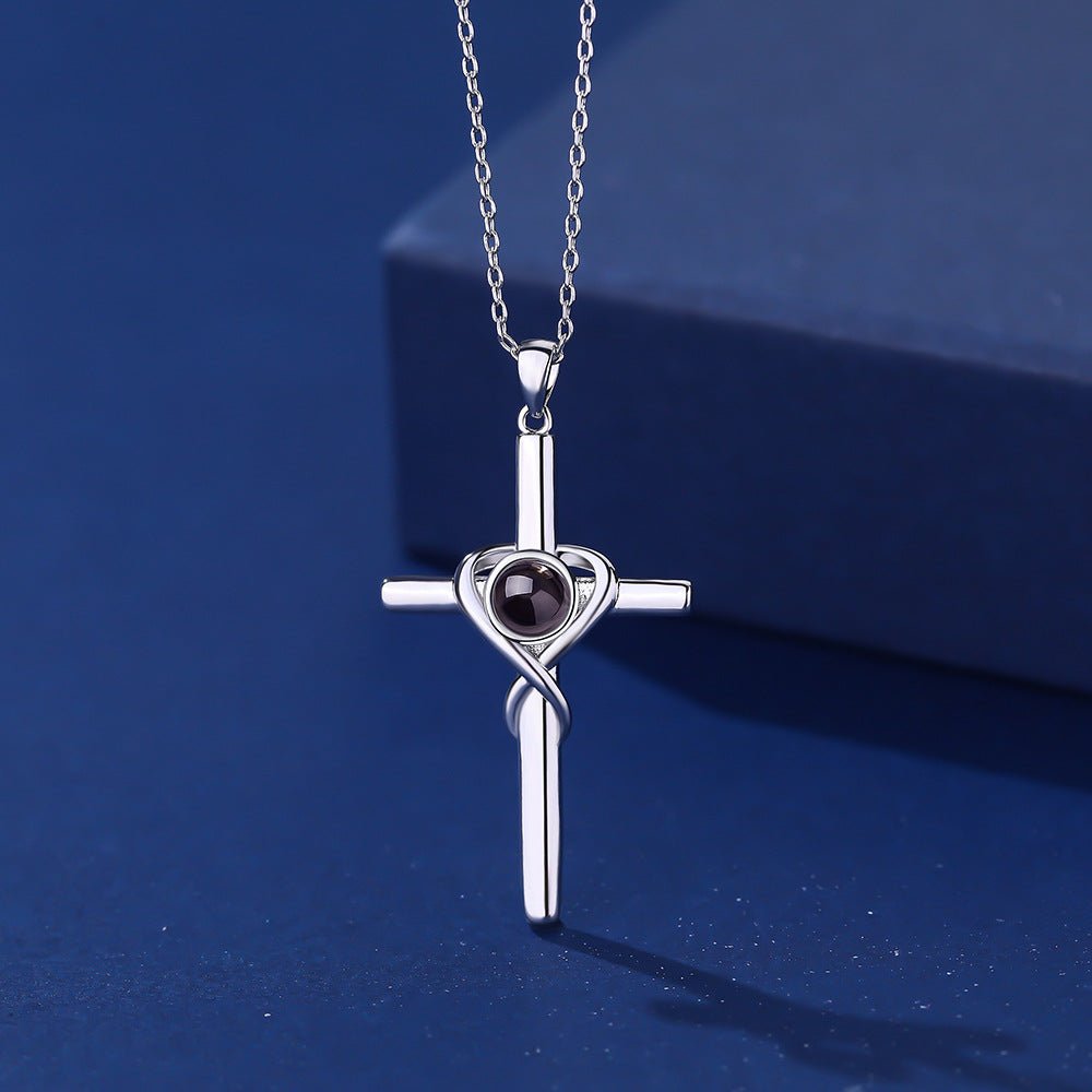 Photo Projection Cross Pendant Necklace - jewelry - weilin.com
