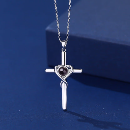 Photo Projection Cross Pendant Necklace - jewelry - weilin.com