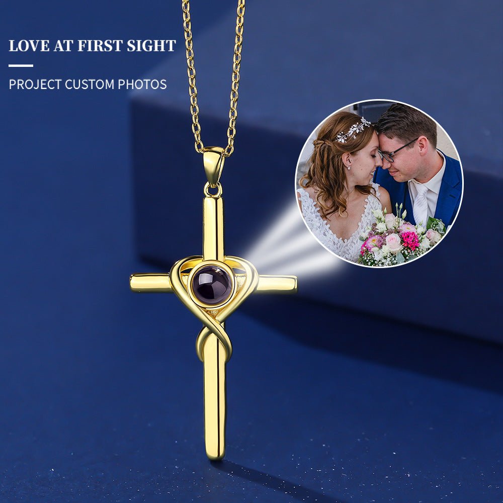 Photo Projection Cross Pendant Necklace - jewelry - weilin.com