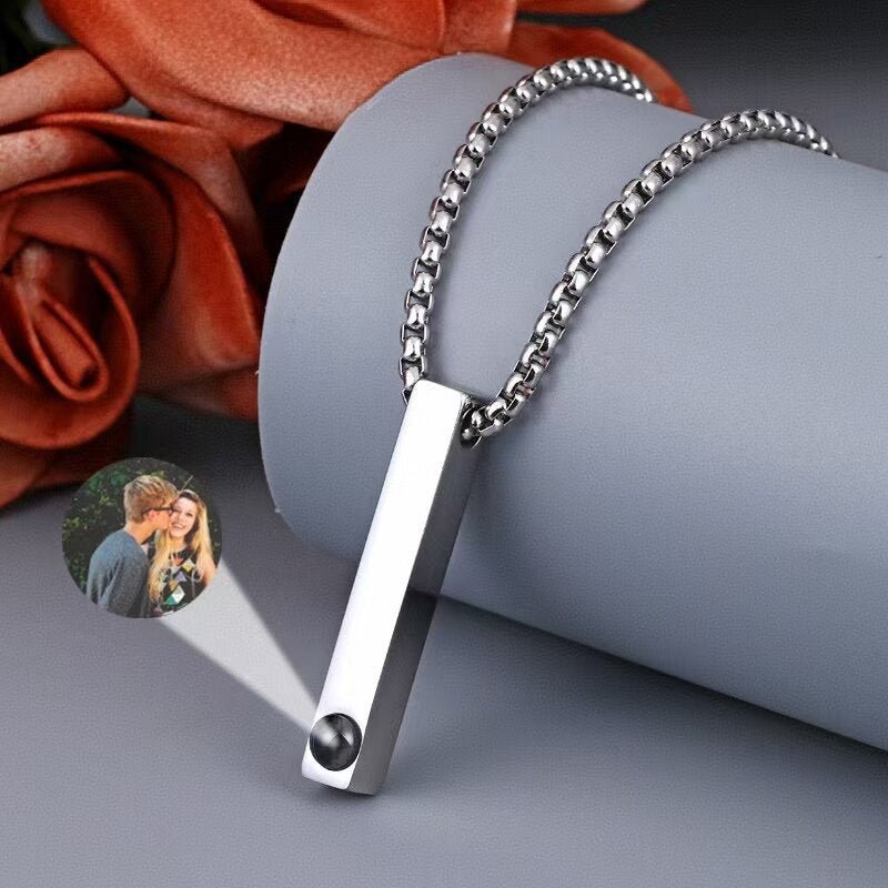 Photo Projection Cube Column Pendant Necklace - jewelry - weilin.com