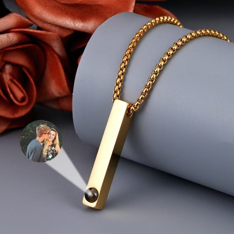 Photo Projection Cube Column Pendant Necklace - jewelry - weilin.com
