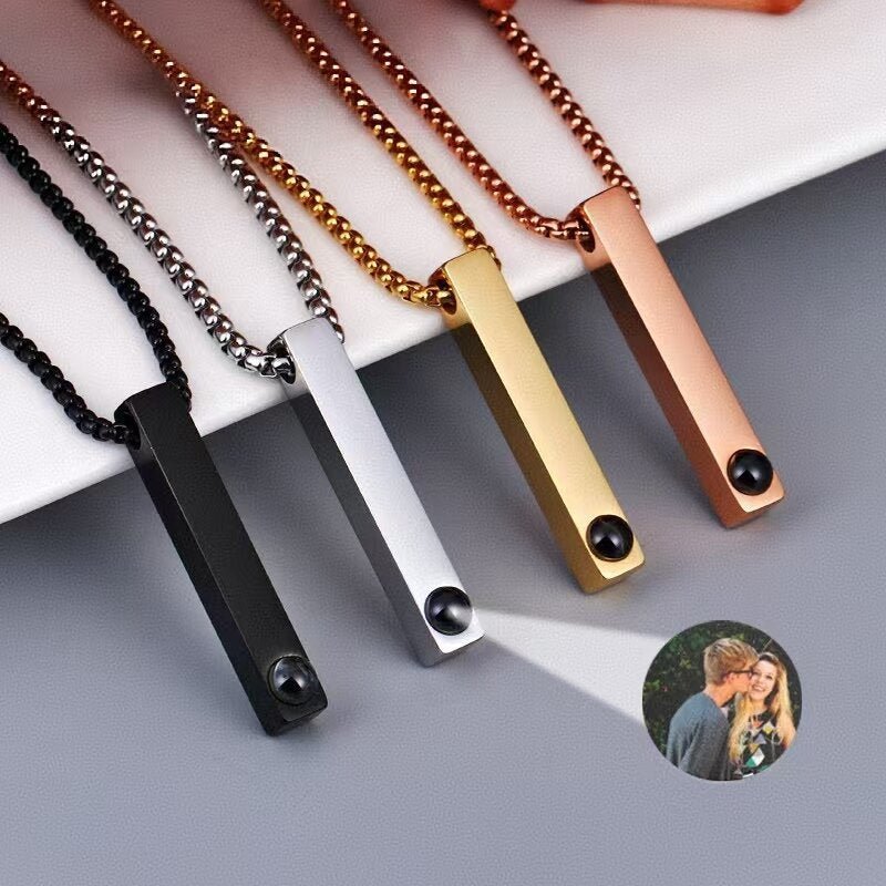 Photo Projection Cube Column Pendant Necklace - jewelry - weilin.com