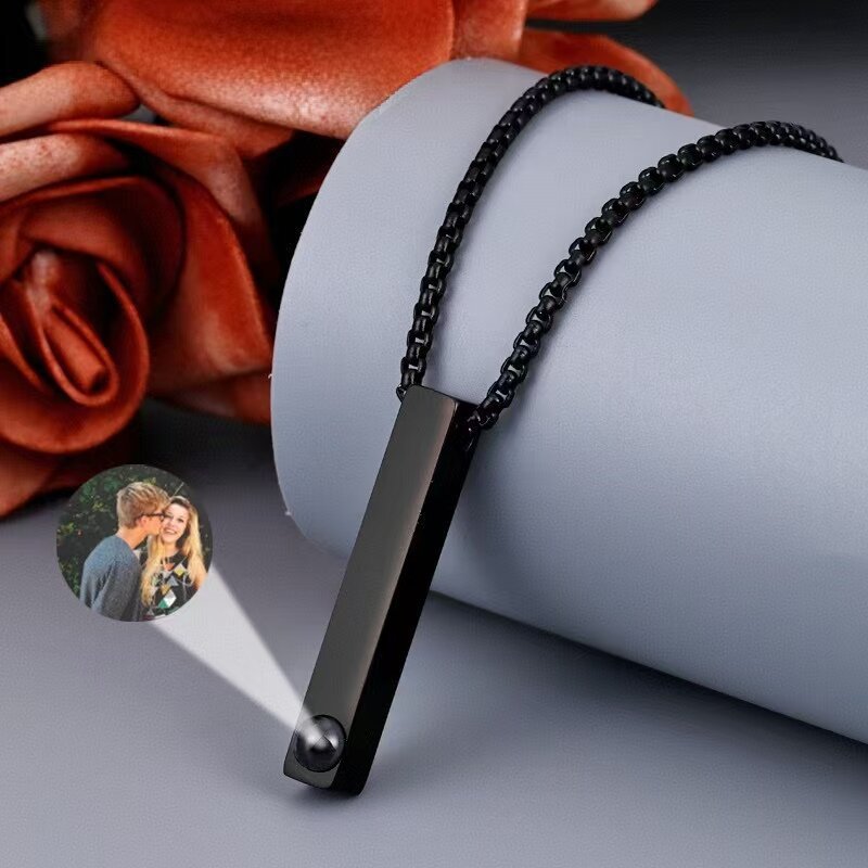 Photo Projection Cube Column Pendant Necklace - jewelry - weilin.com