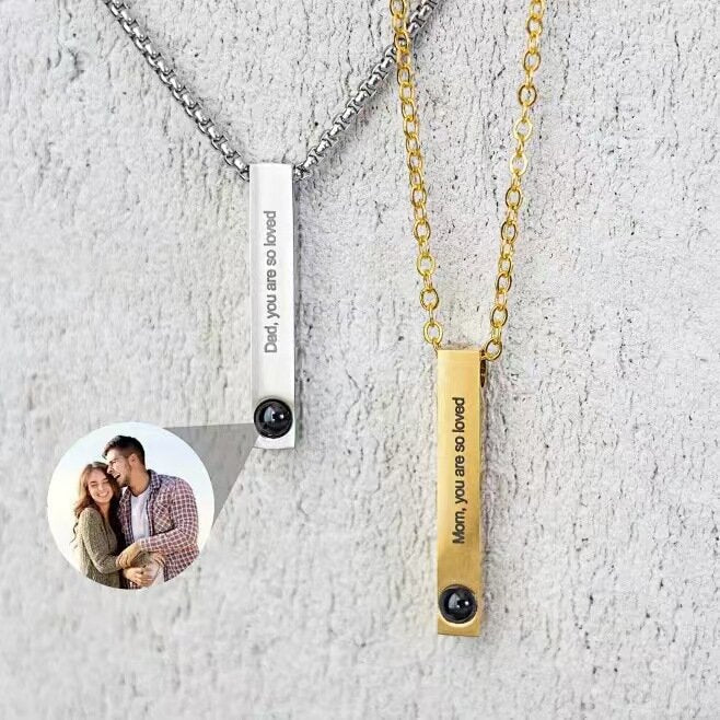Photo Projection Cube Column Pendant Necklace - jewelry - weilin.com