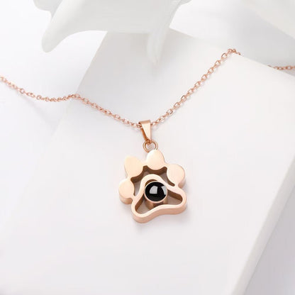 Photo projection dog paw necklace - jewelry - weilin.com