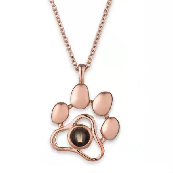 Photo projection dog paw necklace - jewelry - weilin.com