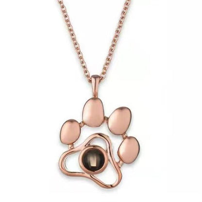 Photo projection dog paw necklace - jewelry - weilin.com