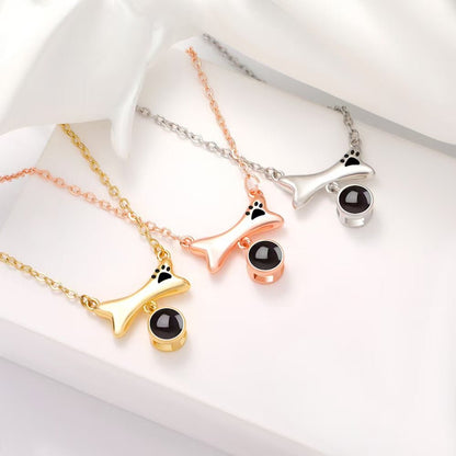 Photo projection dog paw necklace - jewelry - weilin.com