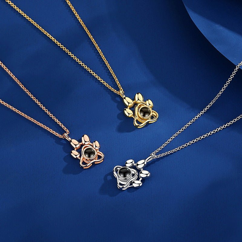 Photo projection dog paw necklace - jewelry - weilin.com