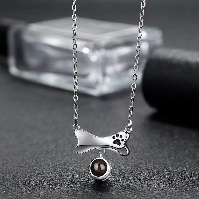 Photo projection dog paw necklace - jewelry - weilin.com