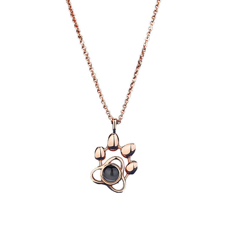 Photo projection dog paw necklace - jewelry - weilin.com