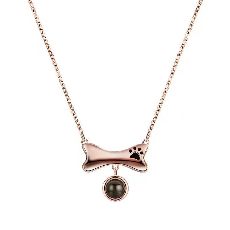 Photo projection dog paw necklace - jewelry - weilin.com