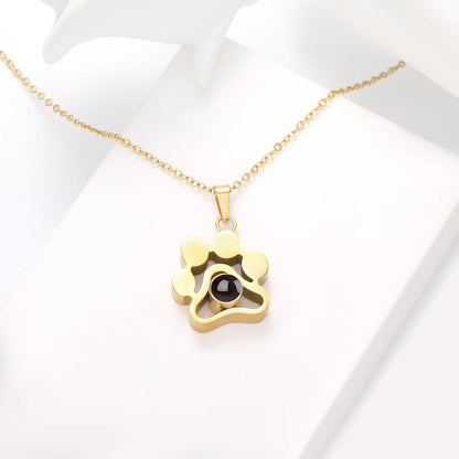 Photo projection dog paw necklace - jewelry - weilin.com