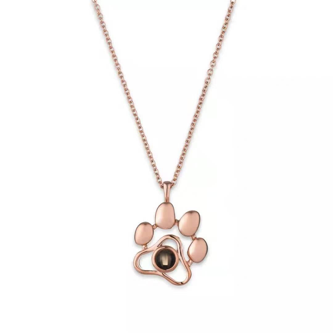 Photo projection dog paw necklace - jewelry - weilin.com