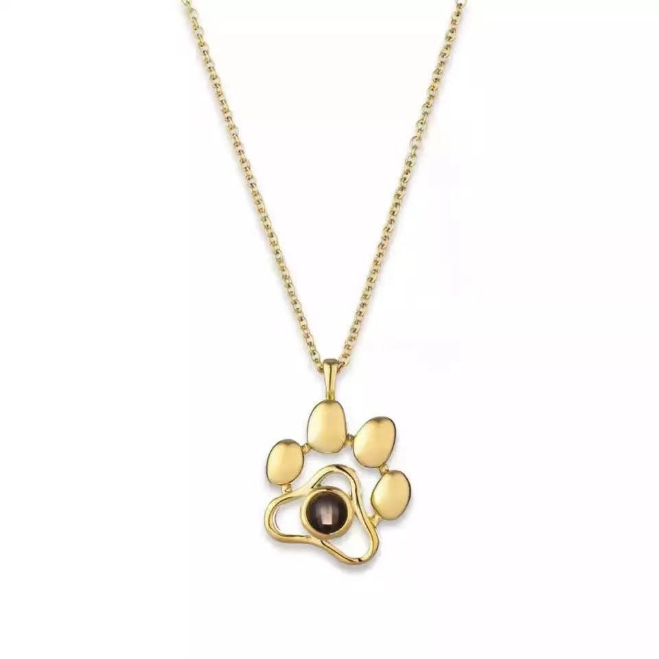 Photo projection dog paw necklace - jewelry - weilin.com