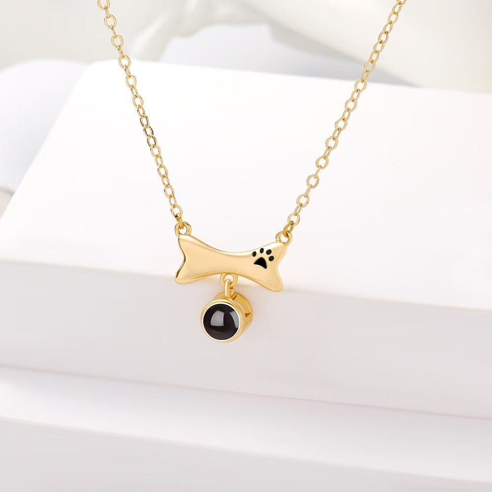 Photo projection dog paw necklace - jewelry - weilin.com