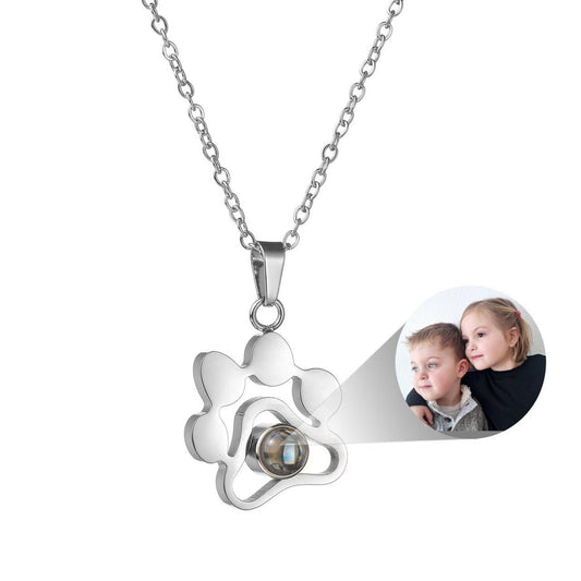 Photo projection dog paw necklace - jewelry - weilin.com