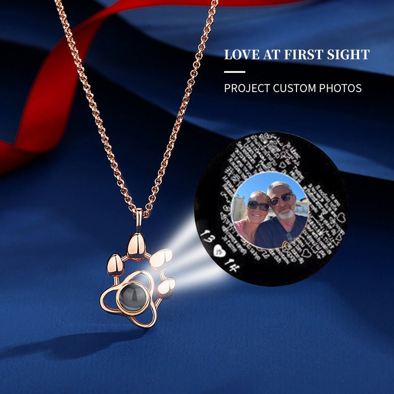 Photo projection dog paw necklace - jewelry - weilin.com