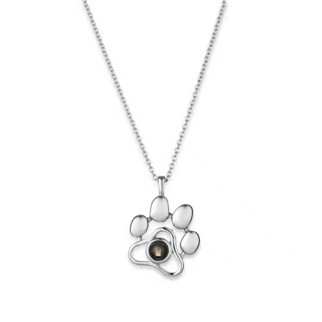Photo projection dog paw necklace - jewelry - weilin.com