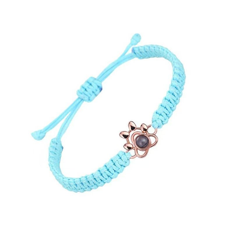 Photo projection dog paw woven wristband - jewelry - weilin.com