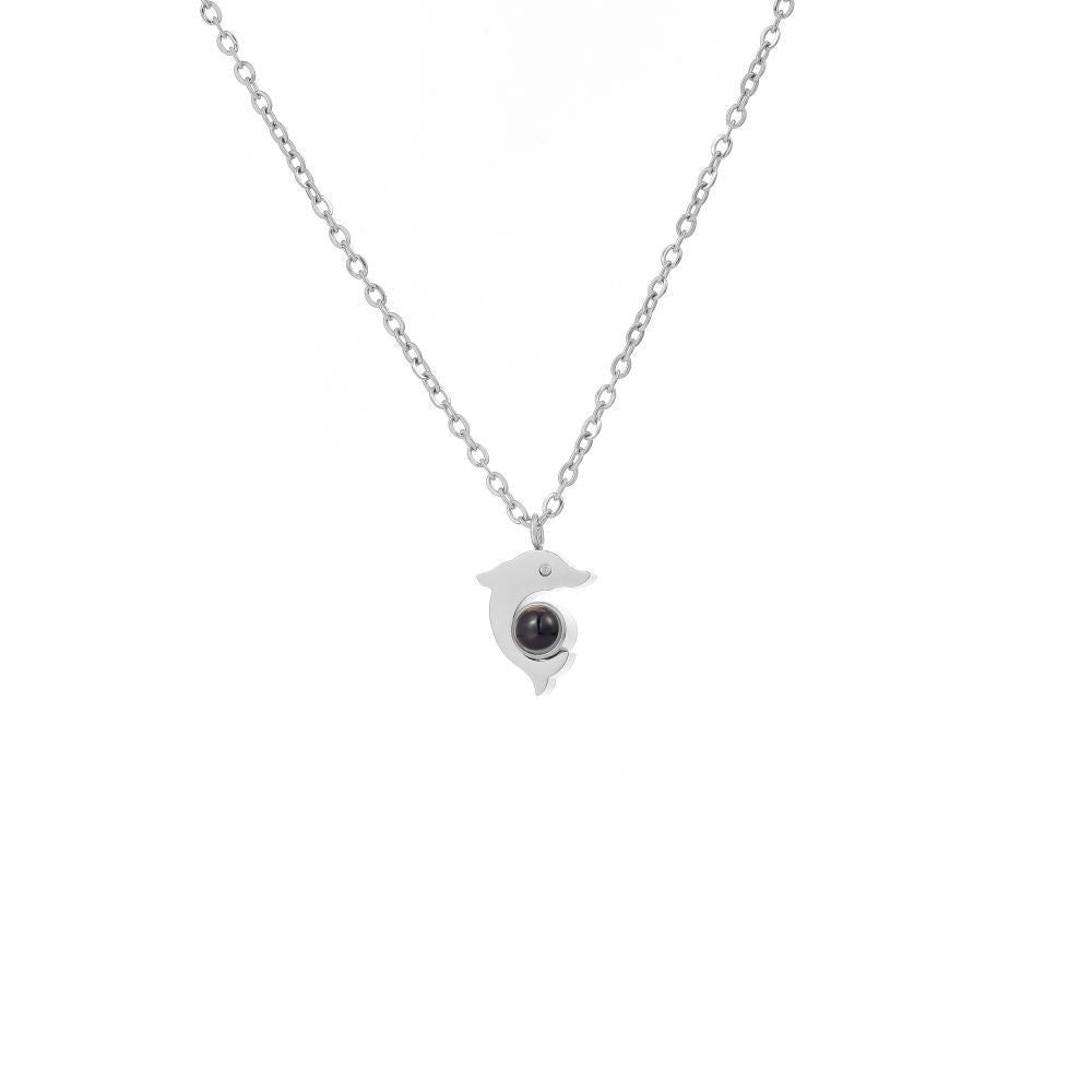 Photo Projection Dolphin Necklace - jewelry - weilin.com
