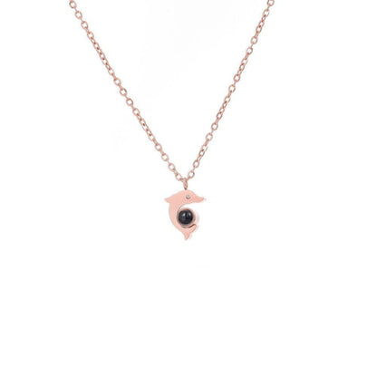 Photo Projection Dolphin Necklace - jewelry - weilin.com