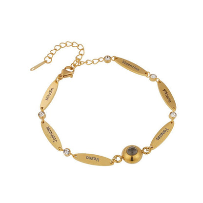 Photo projection engraving couple bracelet - jewelry - weilin.com