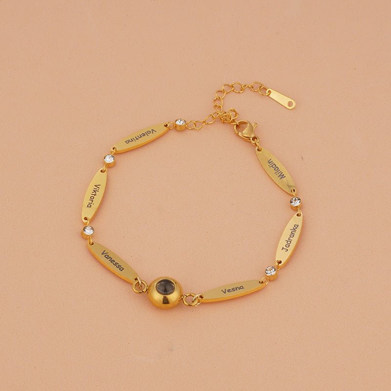 Photo projection engraving couple bracelet - jewelry - weilin.com