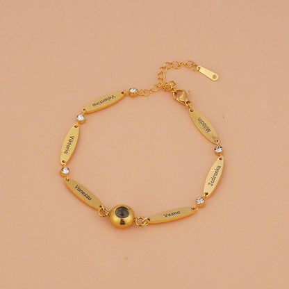 Photo projection engraving couple bracelet - jewelry - weilin.com